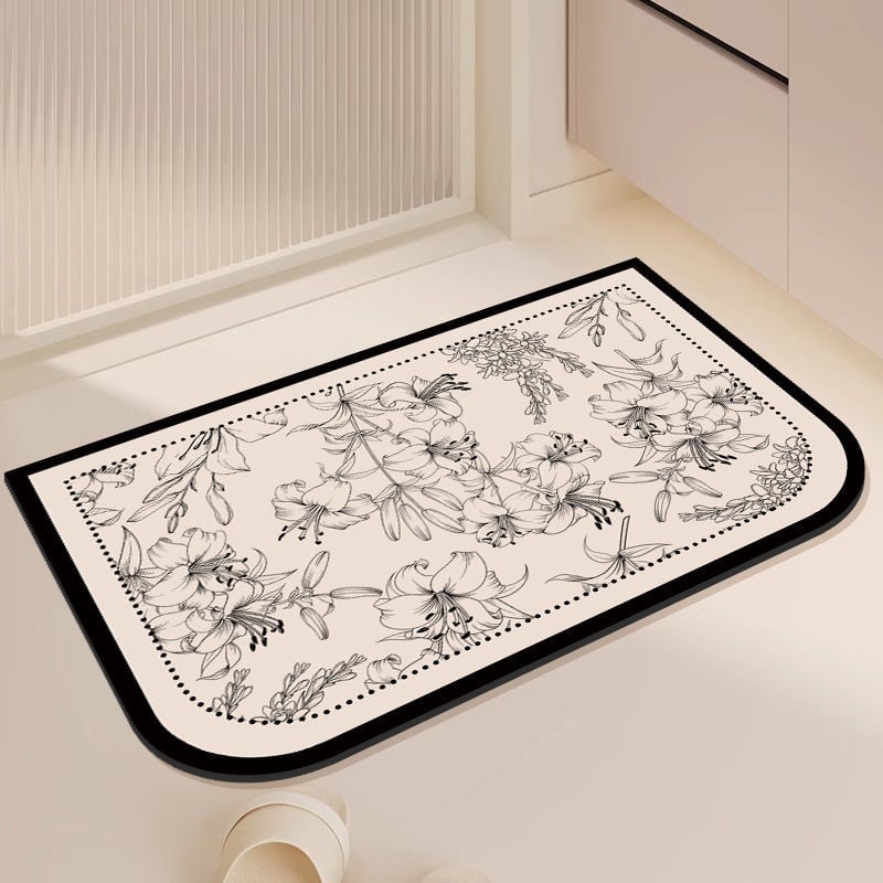 Баня подложка за пода от диатомова глина – квадратна, неслизаща, релефна и машинно тъкана, ръчно изпираема, персонализирани дизайни чрез печат и UV трансфер