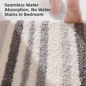 Комплект подложки за баня за тоалетна, три части, полиестерно флокиране, квадратна форма, едноцветен модел, миещи се