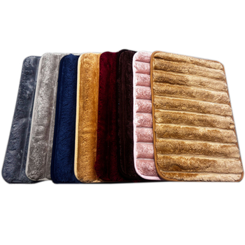 Комплект подложки за баня за тоалетна, три части, полиестерно флокиране, квадратна форма, едноцветен модел, миещи се