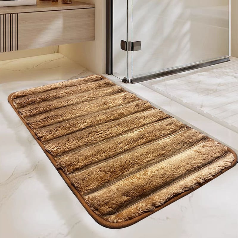 Комплект подложки за баня за тоалетна, три части, полиестерно флокиране, квадратна форма, едноцветен модел, миещи се