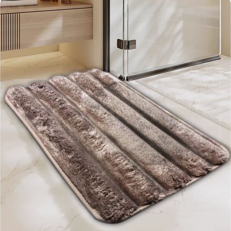 Комплект подложки за баня за тоалетна, три части, полиестерно флокиране, квадратна форма, едноцветен модел, миещи се