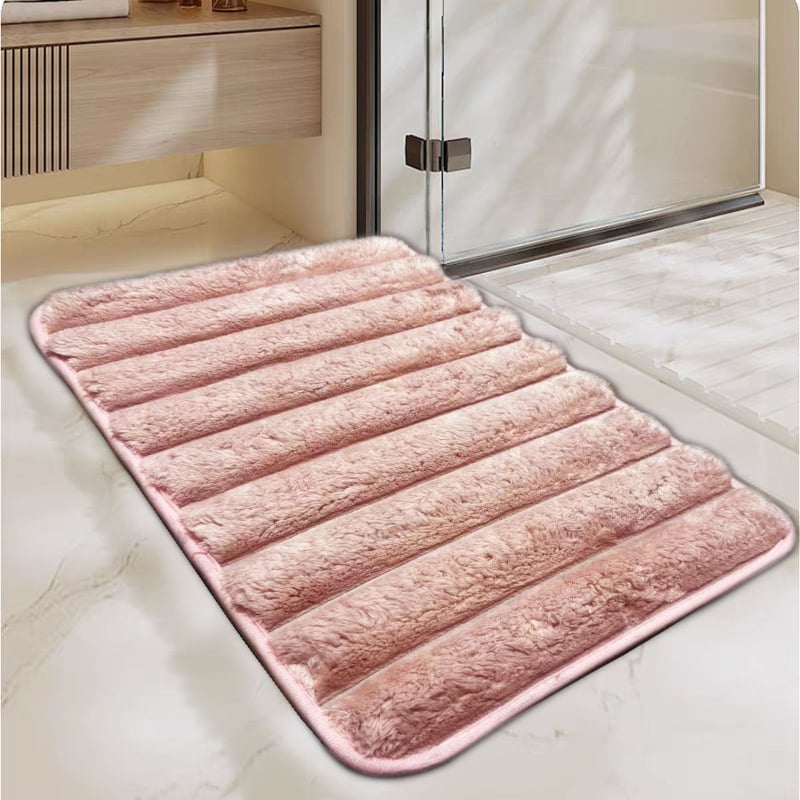 Комплект подложки за баня за тоалетна, три части, полиестерно флокиране, квадратна форма, едноцветен модел, миещи се