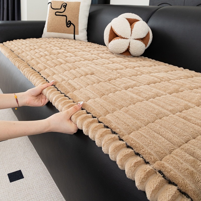 Flanel kanapé párna, minimalista stílus, egyszínű, moduláris kanapékhoz, csúszásmentes, plüss