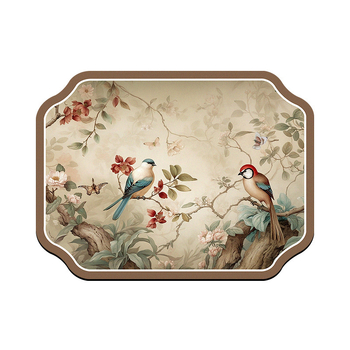 Кухненска подложка със специална форма от диатомитна глина, флорална шарка, абсорбираща, противохлъзгаща, дренажна, ръчно пране