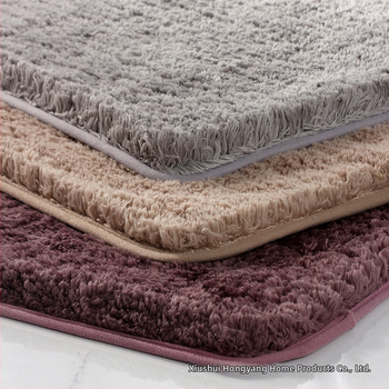 Квадратна флокирана антиплъзгаща се баня подложка, полиестерна, попивателна, машиноизмиваща се