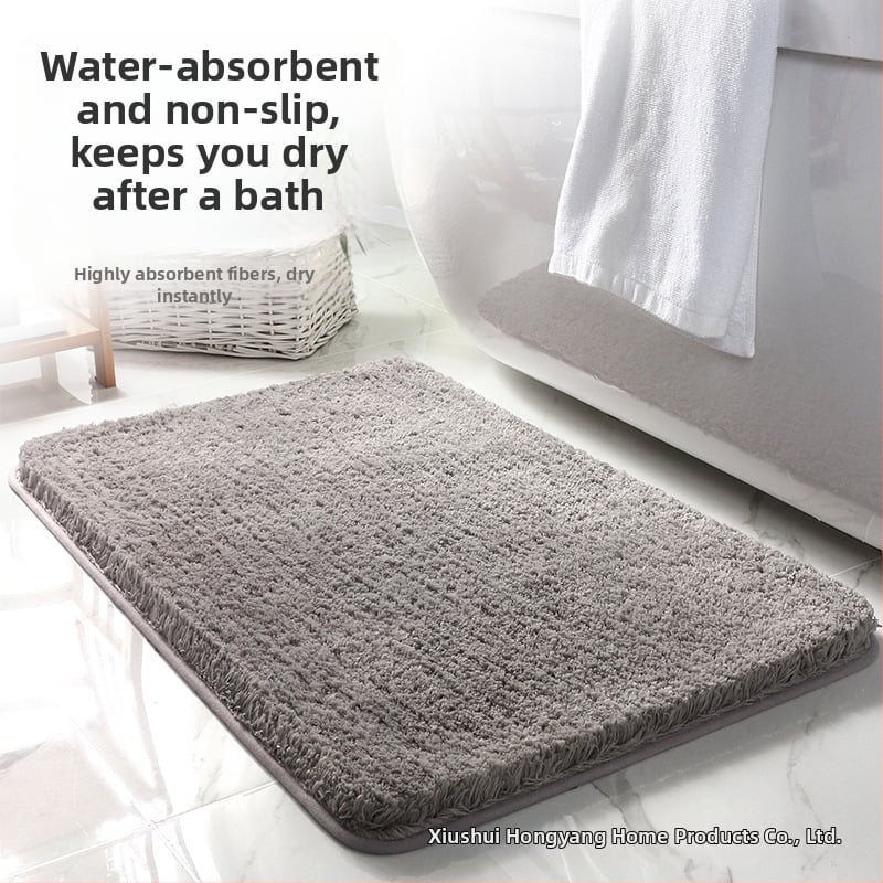 Квадратна флокирана антиплъзгаща се баня подложка, полиестерна, попивателна, машиноизмиваща се