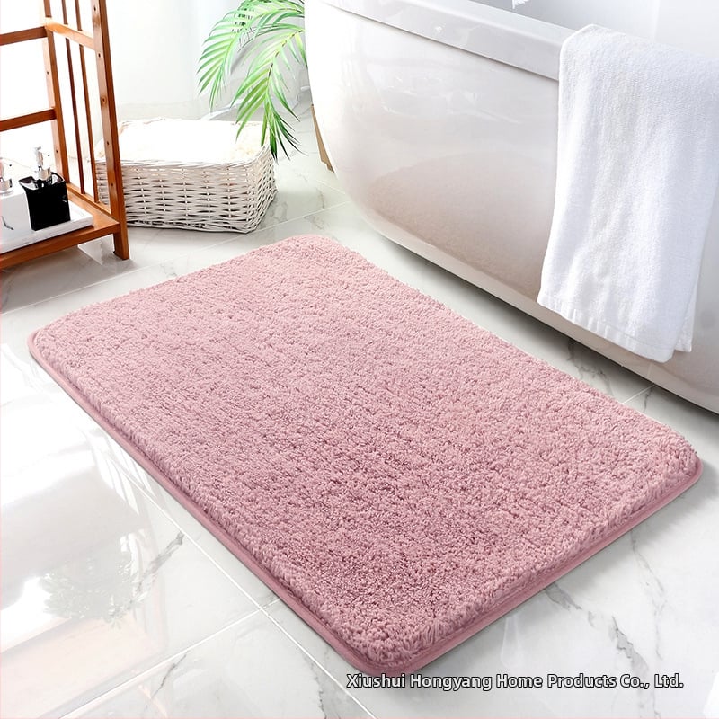 Квадратна флокирана антиплъзгаща се баня подложка, полиестерна, попивателна, машиноизмиваща се