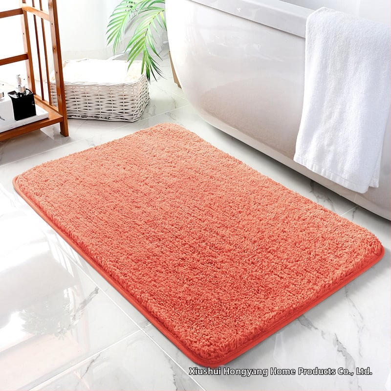 Квадратна флокирана антиплъзгаща се баня подложка, полиестерна, попивателна, машиноизмиваща се