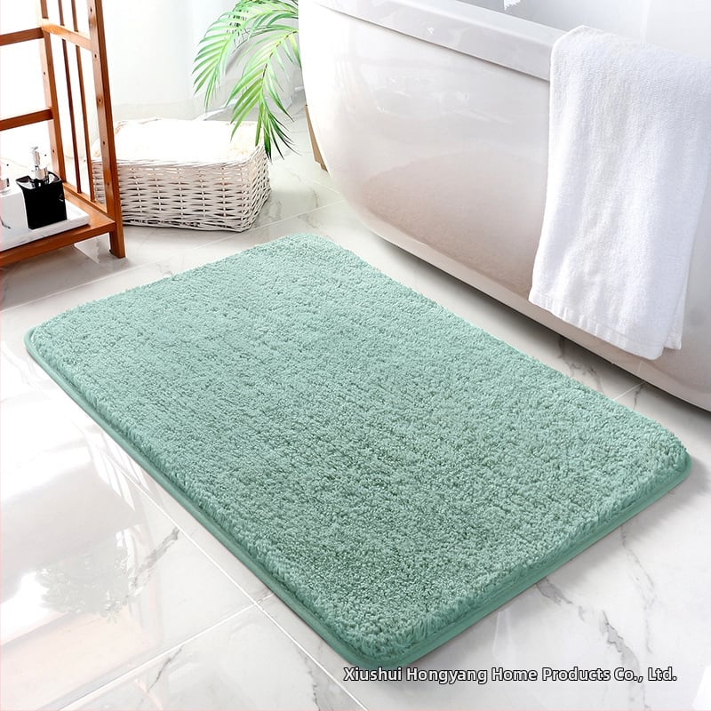 Квадратна флокирана антиплъзгаща се баня подложка, полиестерна, попивателна, машиноизмиваща се