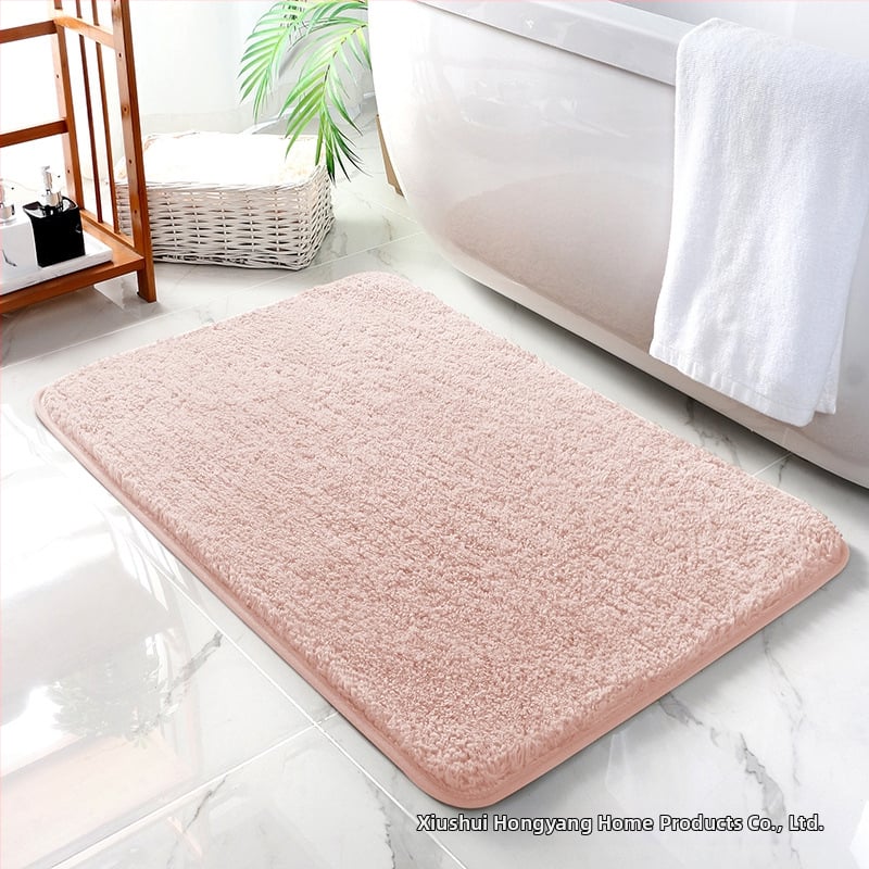 Квадратна флокирана антиплъзгаща се баня подложка, полиестерна, попивателна, машиноизмиваща се