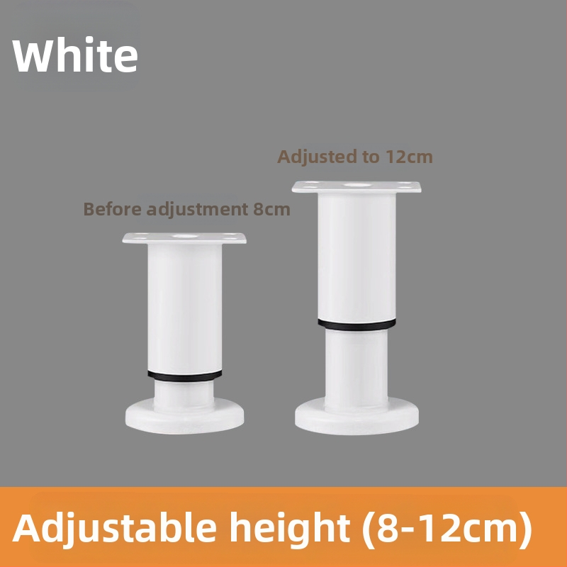 Liela pamatnes teleskopiskā kāja mēbelēm — piemērota gultai, skapim, TV statīvam un kafijas galdiņam; Materiāls: auksti valcēts tērauds; Stils: mūsdienīgs minimālisms; Ražošana: štancēšana/slīpēšana/polēšana