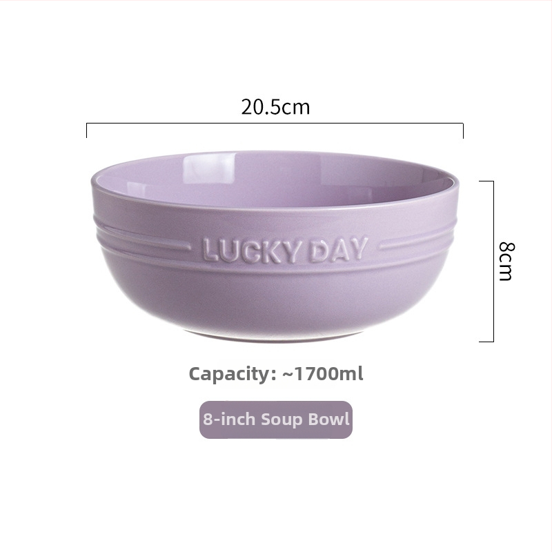 Keraminė apvali dubenėlis, šiuolaikinio minimalistinio dizaino, tinkamas mikrobangoms, glazūruotas paviršius