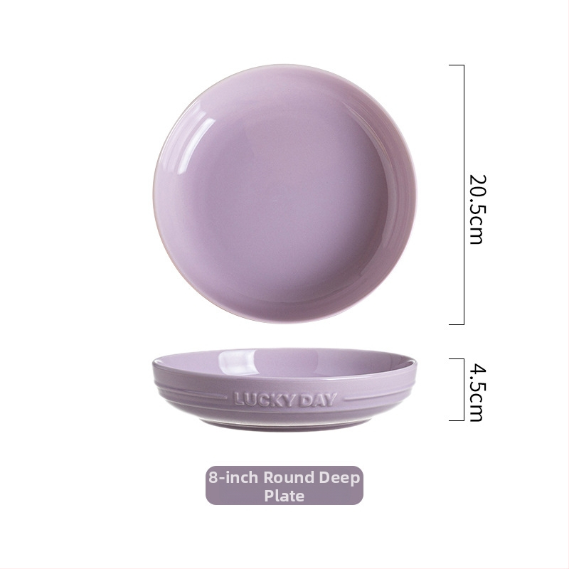 Keraminė apvali dubenėlis, šiuolaikinio minimalistinio dizaino, tinkamas mikrobangoms, glazūruotas paviršius