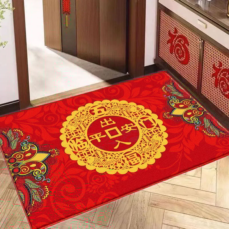 Входен подов килим от полиестерно влакно, машинна тъкане, миещ се, Нов китайски стил, Зима 2025