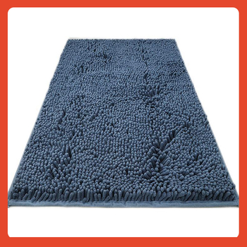 Chenille абсорбираща подложка за под със TPR противохлъзгащо дъно – квадратна, машинно пране, за баня, спалня и антре