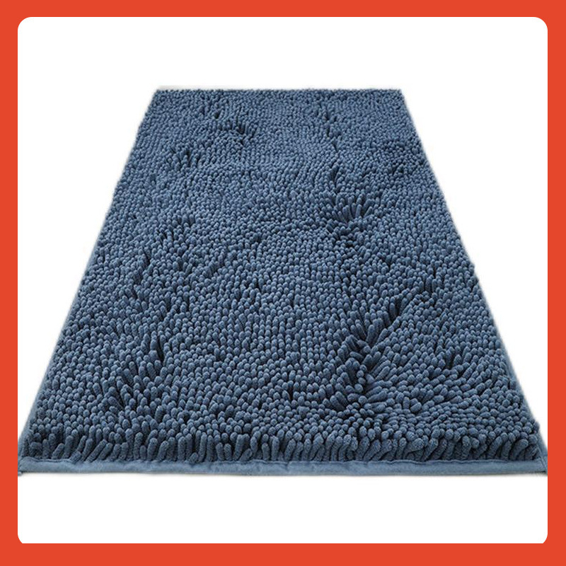 Chenille абсорбираща подложка за под със TPR противохлъзгащо дъно – квадратна, машинно пране, за баня, спалня и антре