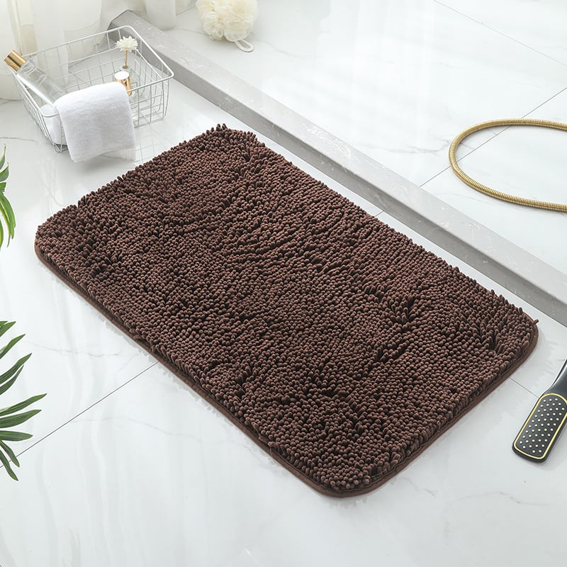 Chenille абсорбираща подложка за под със TPR противохлъзгащо дъно – квадратна, машинно пране, за баня, спалня и антре