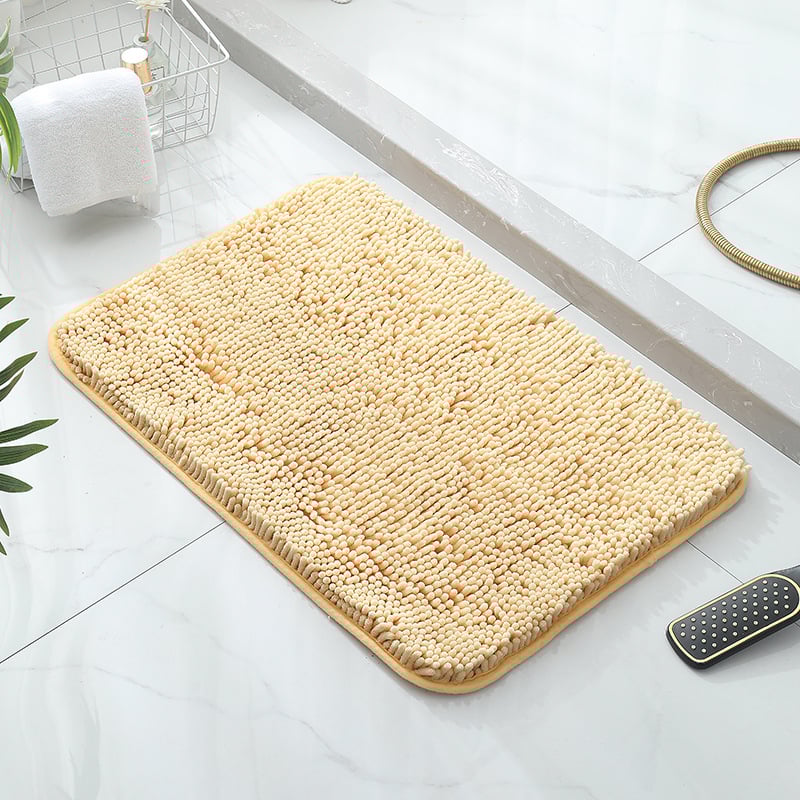 Chenille абсорбираща подложка за под със TPR противохлъзгащо дъно – квадратна, машинно пране, за баня, спалня и антре
