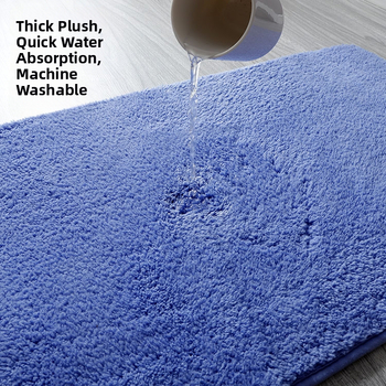 Килим за баня за пода – антихлъзгаш, абсорбиращ мръсотия, пухкав Arctic Velvet полиестер, правоъгълна форма, машинно пране