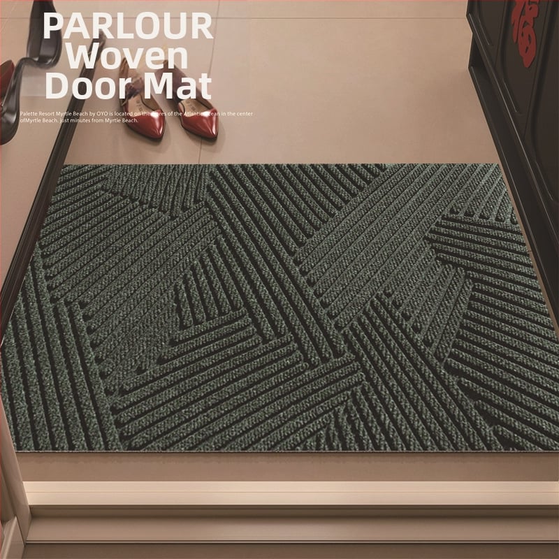 Мата за вход от PVC със сплетена телена конструкция, квадратна форма, подходяща за вход, всекидневна и кухня