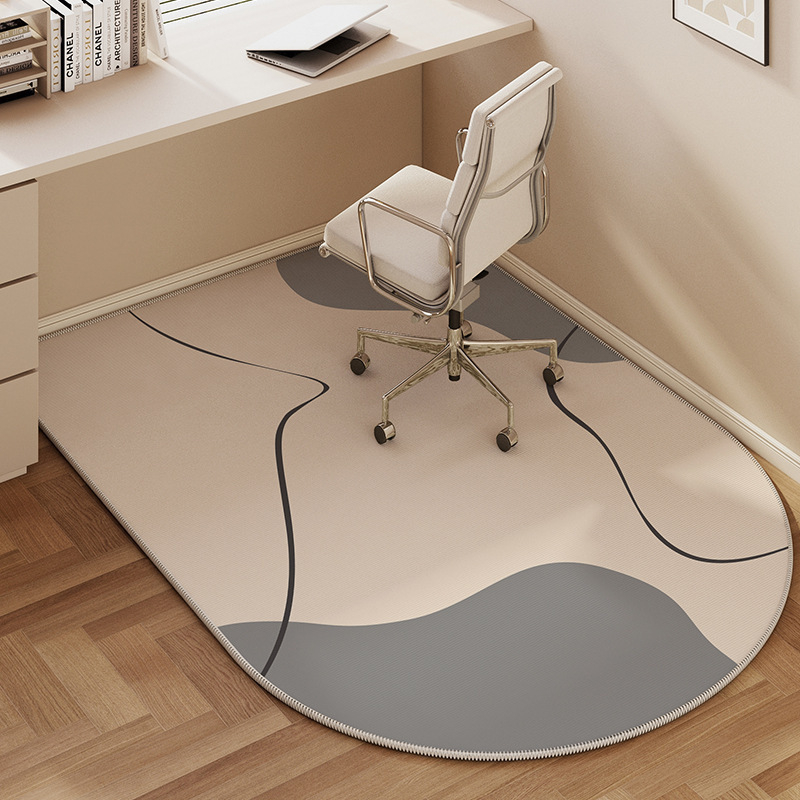 Подложка за офис стол – кристално кадифе, овална форма, шарка: ивици или едноцветна, за дневна, спалня и антре, модерен стил