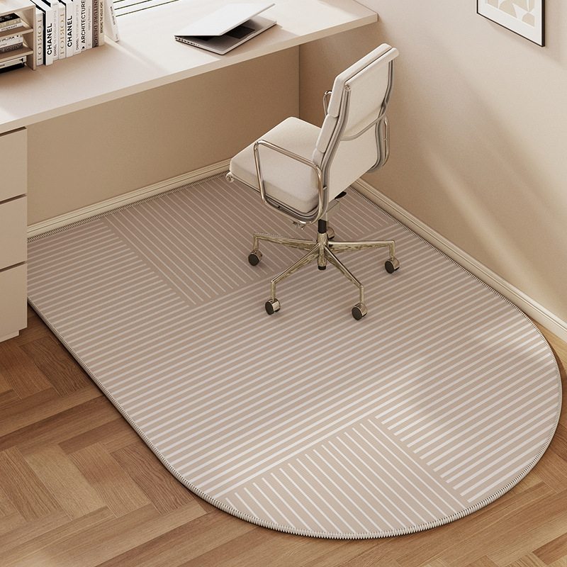 Подложка за офис стол – кристално кадифе, овална форма, шарка: ивици или едноцветна, за дневна, спалня и антре, модерен стил