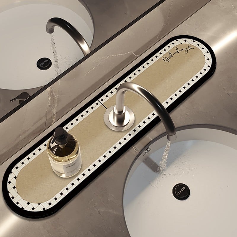 Oval diatomit iszapból készült leeresztő matrac konyha és fürdőszoba számára, 2,5 mm vastagság, modern minimalista stílus, mosható