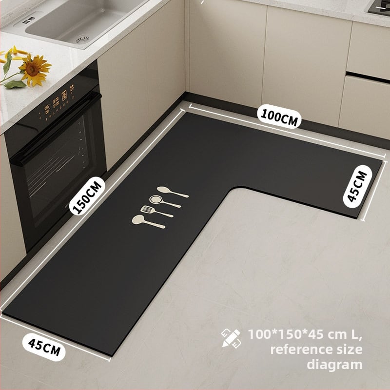 Konyhai lábtörlő poliészter rostból, nyomtatott kivitel, négyzet alakú, mosható