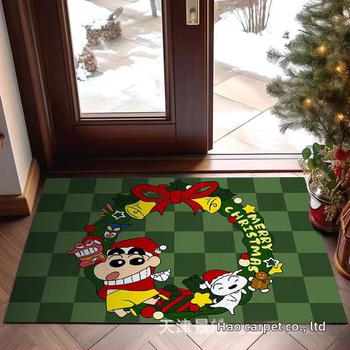Bejárati ajtóhoz készült kristály bársony szőnyeg, poliészter, hőátviteles nyomtatás, négyszögletes, rajzfilm minta