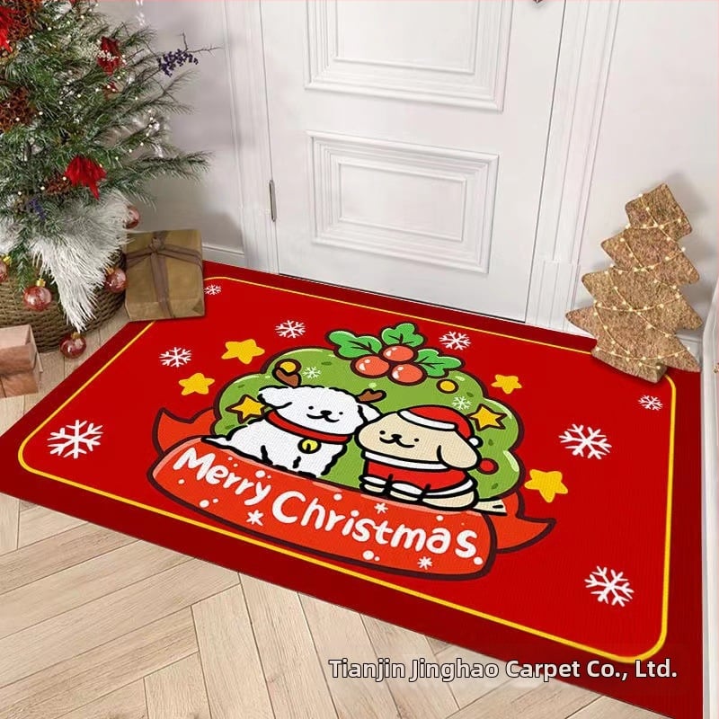 Bejárati ajtóhoz készült kristály bársony szőnyeg, poliészter, hőátviteles nyomtatás, négyszögletes, rajzfilm minta