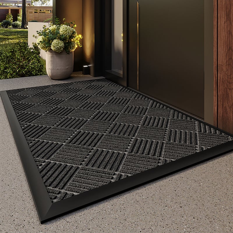 Bejárati padlómat, PVC, négyzet alakú, csíkos mintázat, mosható, testreszabható