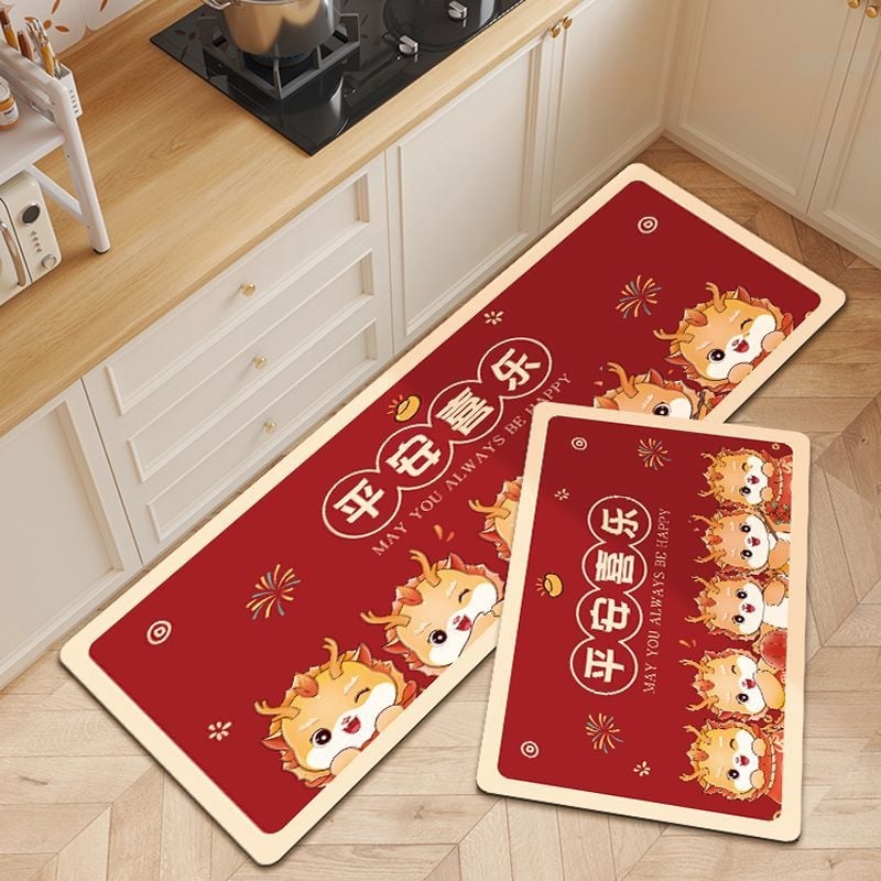 Kuhinjska podloga za pod, materijal: diatomitna glina, oblik: kvadrat, uzorak: crtić anime, ručno pranje, protuklizna