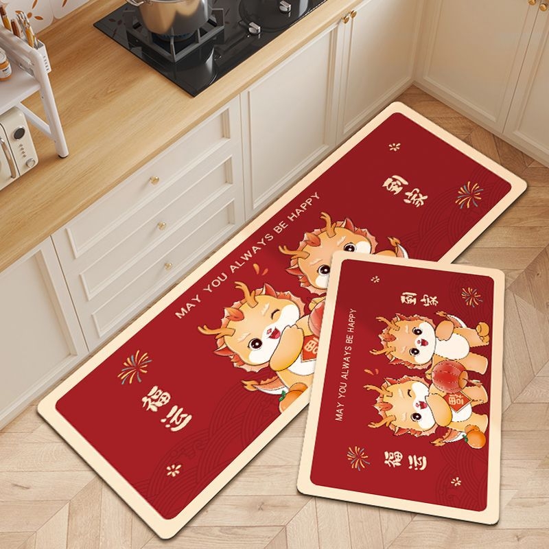 Kuhinjska podloga za pod, materijal: diatomitna glina, oblik: kvadrat, uzorak: crtić anime, ručno pranje, protuklizna