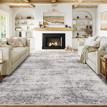 Nappali padlómatrac – poliészter, négyzetes alak, nyomtatott kivitel, absztrakt geometriai mintázat, skandináv stílus