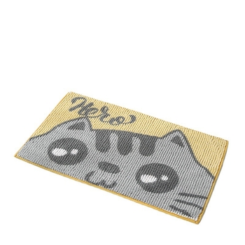 Chenille nyomtatott padlómat fürdőszobához és bejárathoz, négyzetes, virágminta, testreszabható nyomat, gépi mosás