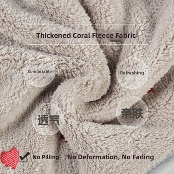 Juukseid kuivatav kapuuts korallfliisist, tikandiga, 50-79 g, kiire kuivatamine, suur imendum