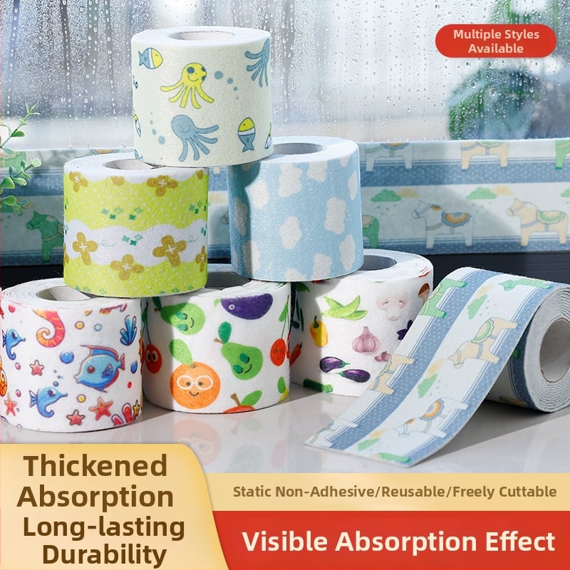 Pašlīmējošā stikla ūdens noturēšanas lente – plīts, izlietnei un loga palodzei – PVC, neausts audums, poliestera šķiedra, ainavu raksts