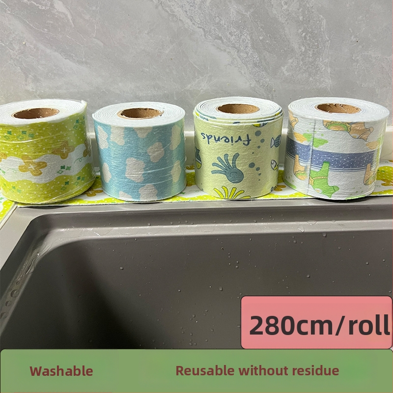 Pašlīmējošā stikla ūdens noturēšanas lente – plīts, izlietnei un loga palodzei – PVC, neausts audums, poliestera šķiedra, ainavu raksts