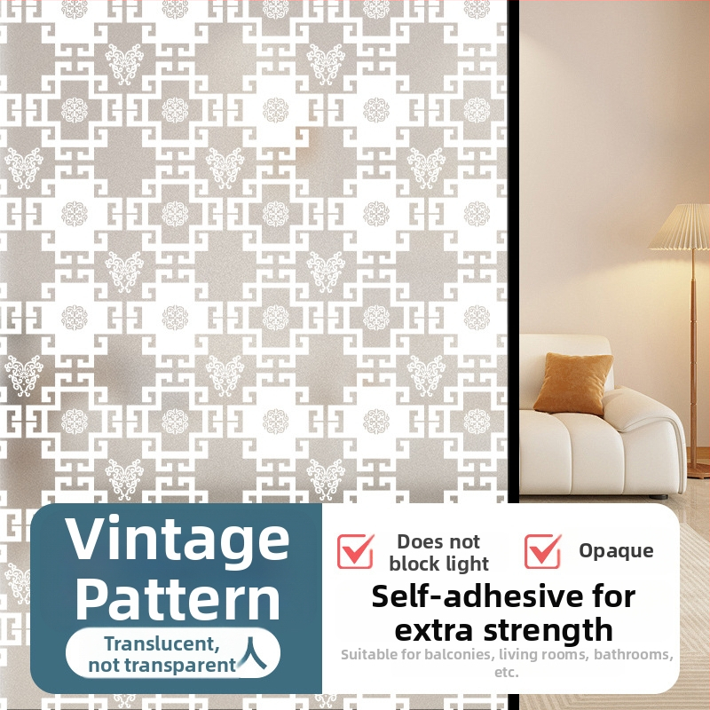 PVC logu privātuma folija – pašlīmējoša, mūsdienīgs minimālisma stilā, vienkrāsains raksts, 1 gab.