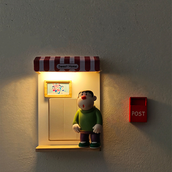 Doraemon 3D akrilna naljepnica za zid s zaštitnim okvirom prekidača, dekor dnevnog boravka i dječje sobe