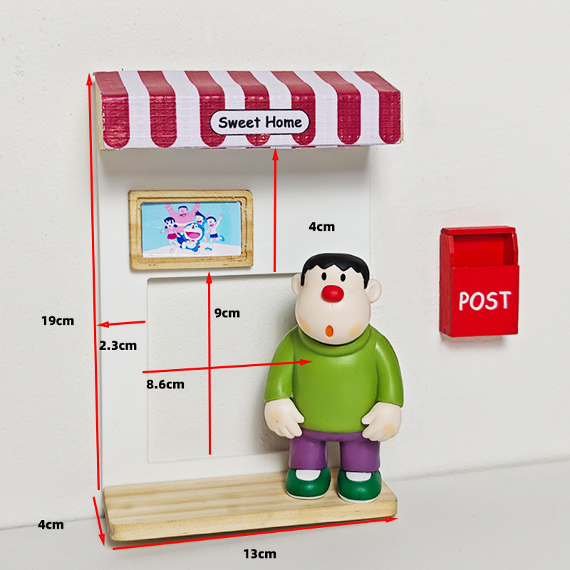 Doraemon 3D akrilna naljepnica za zid s zaštitnim okvirom prekidača, dekor dnevnog boravka i dječje sobe