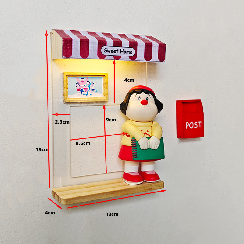 Doraemon 3D akrilna naljepnica za zid s zaštitnim okvirom prekidača, dekor dnevnog boravka i dječje sobe