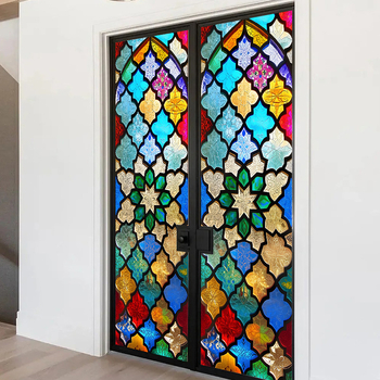 Pašlīmējoša PVC logu privātuma folija ar ģeometrisku rakstu, restorāniem un balkoniem, 1 gab.