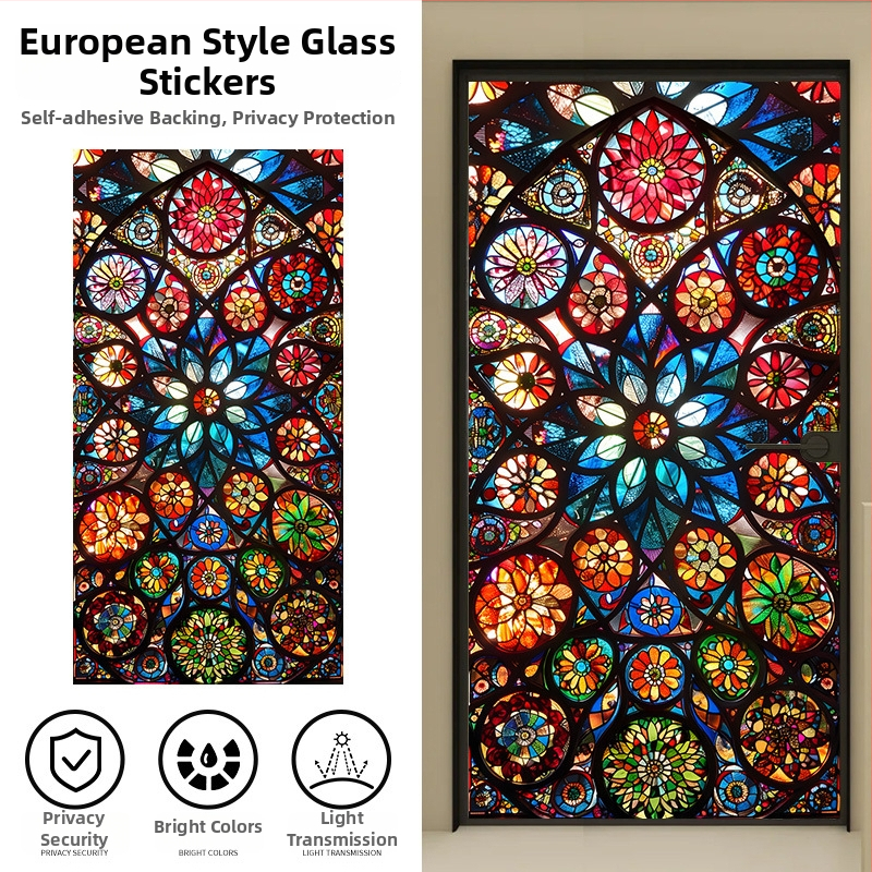 Pašlīmējoša PVC logu privātuma folija ar ģeometrisku rakstu, restorāniem un balkoniem, 1 gab.