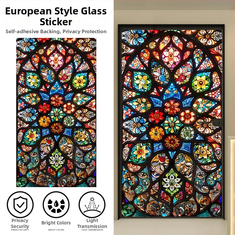 Pašlīmējoša PVC logu privātuma folija ar ģeometrisku rakstu, restorāniem un balkoniem, 1 gab.