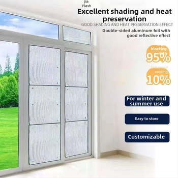 Loga stikla izolācijas plēve ar sūkņa āķīšiem – saules aizsargs guļamistabai un balkonam, Pearl cotton (EPE) materiāls, elektrostatiskā līmēšana, mūsdienīgs stils