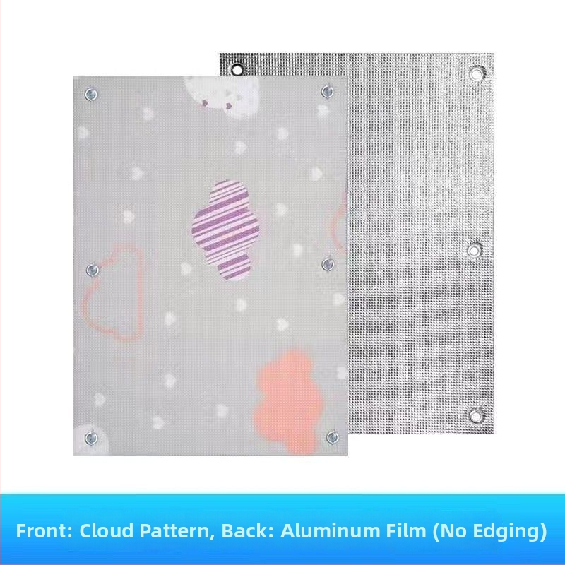 Loga stikla izolācijas plēve ar sūkņa āķīšiem – saules aizsargs guļamistabai un balkonam, Pearl cotton (EPE) materiāls, elektrostatiskā līmēšana, mūsdienīgs stils