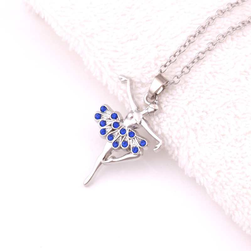 Kaklarota ar baleta dejotājas kulonu no sakausējuma, krusta ķēde, elektroplakšana, 18K tīrība, universāla, regulējams pagarinājums