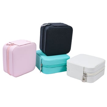 Prijenosna kutija za pohranu nakita od PU kože, kompaktni organizator za ogrlice, naušnice, prstene, ruž za usne i satovi, privatna oznaka dostupna