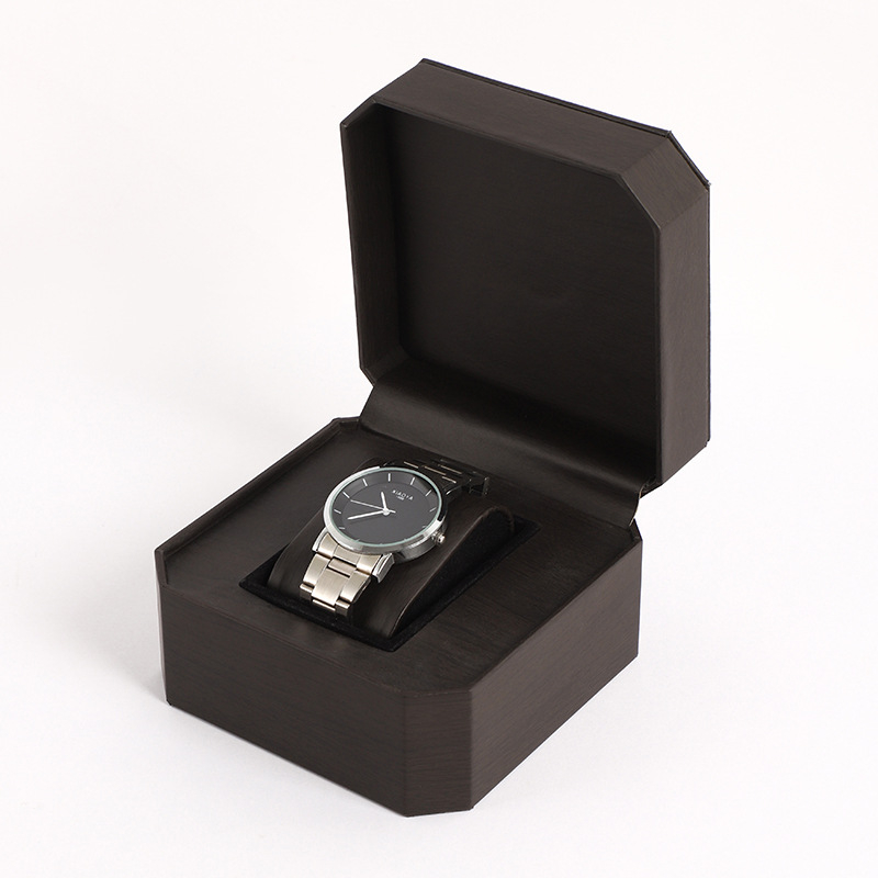 Осмоъгълна кутия за часовници от PU кожа с капак, дисплей за часовници и бижута